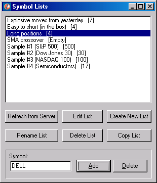 Trade-Ideas Symbol List Editor